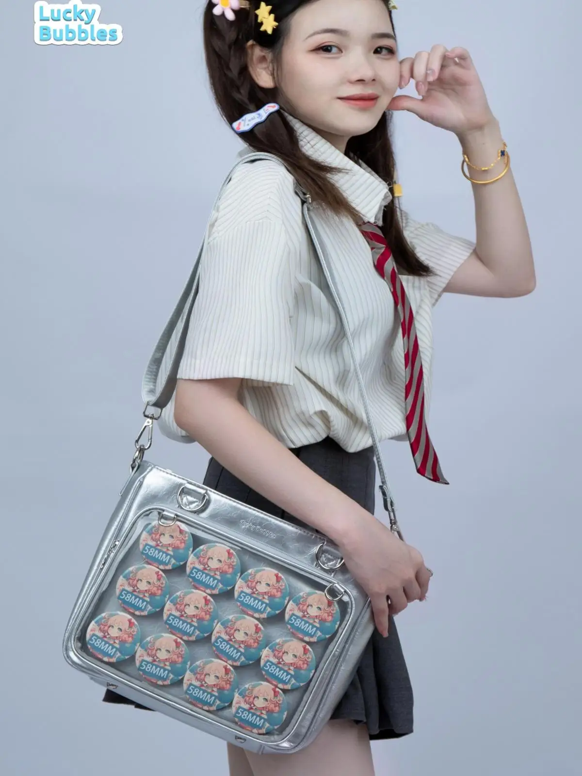 كلية نمط اليابانية الأصلية لوليتا النايلون الألم حقيبة سعة كبيرة لطيف دمية أكياس عادية تنوعا الكتف حقيبة كروسبودي #3