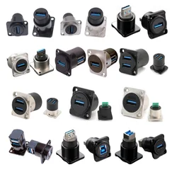 d type chassis panel wall screw mount usb3.0a usb3.0b connector module Zinc alloy welding free usb3.0 extender adapter coupler