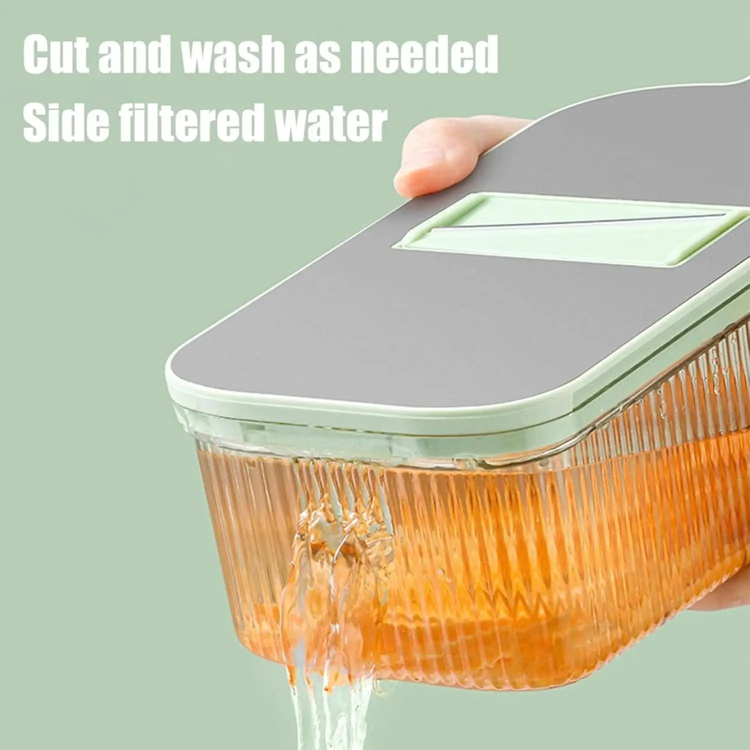 Multifunctional Food Grater, Six Cutting Tools Vegetable Chopper, Vegetable Chopper with Container(1Cutter+6Blades+Drain Basket)
