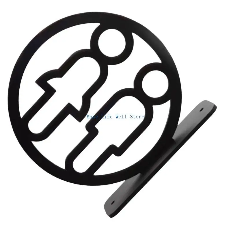 Clear Directional Restroom Sign Bathroom Signage Toilet Plaque Washroom Marker