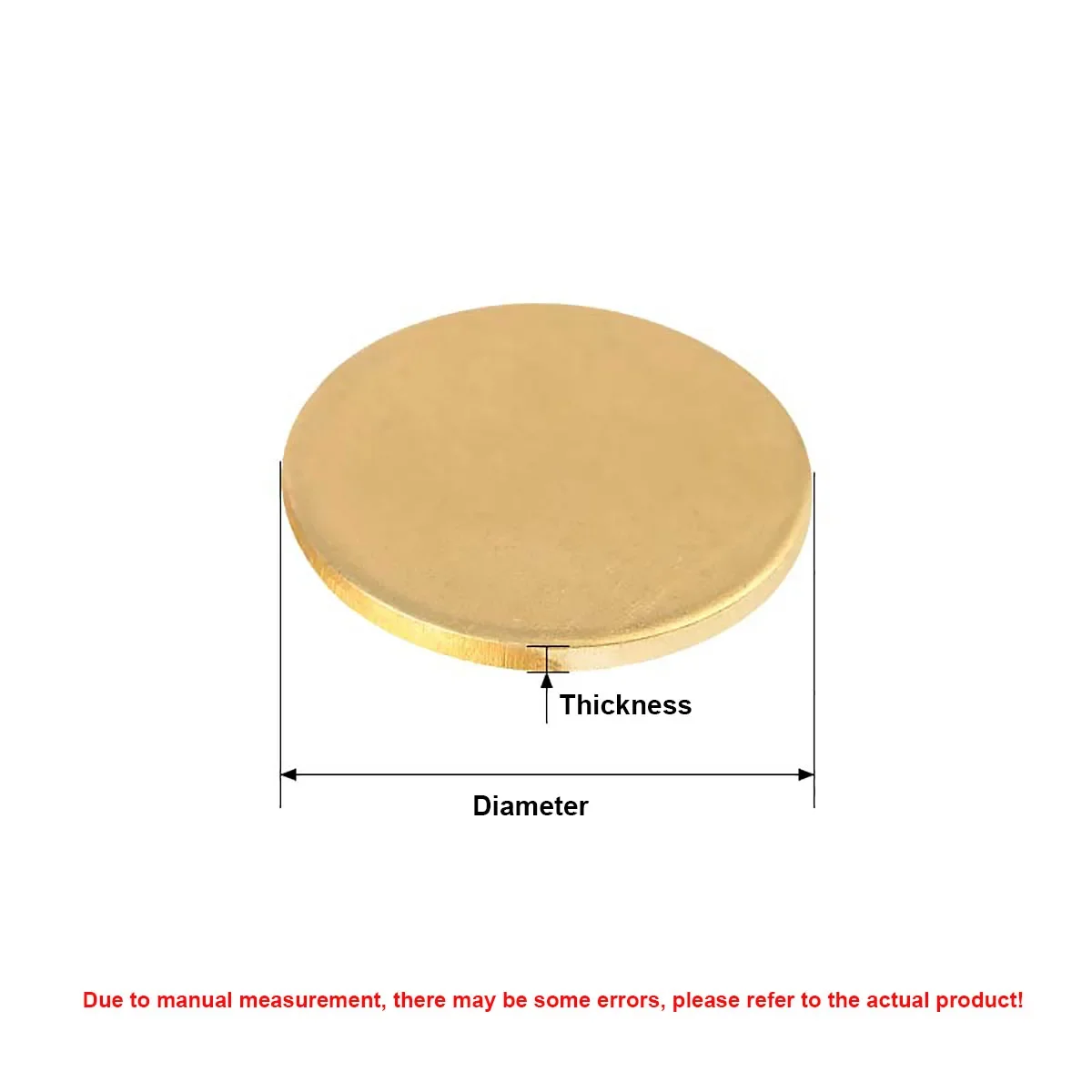 

H62 Brass Round Plate Disc Brass Pad Sheet Diameter 10-200mm Thickness 0.5-3mm Brass Panel for DIY Craft