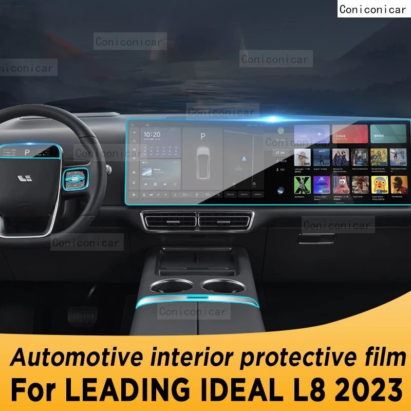 

For LEADING IDEAL L8 2023 Gearbox Panel Dashboard Navigation Automotive Interior Protective Film TPU Transparent Anti-Scratch