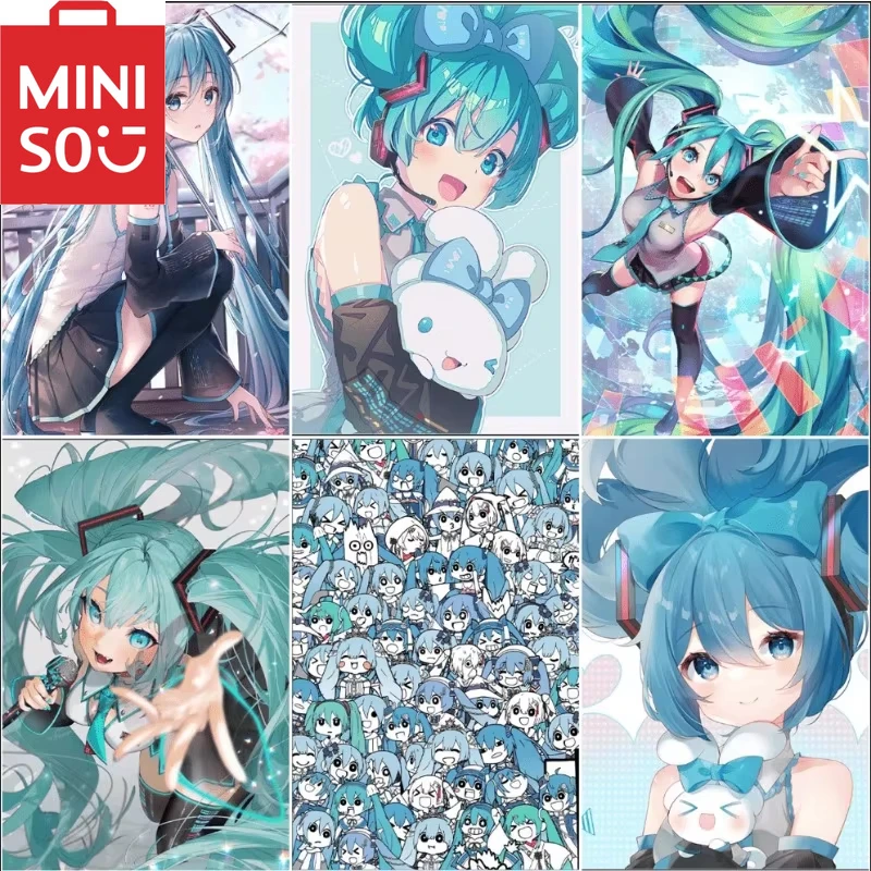 

MINISO картина маслом по номерам мультфильм 2D Хацунэ Мику милое украшение дома стена гостиная кафе-бар декор комнаты Marvel подарок рамки