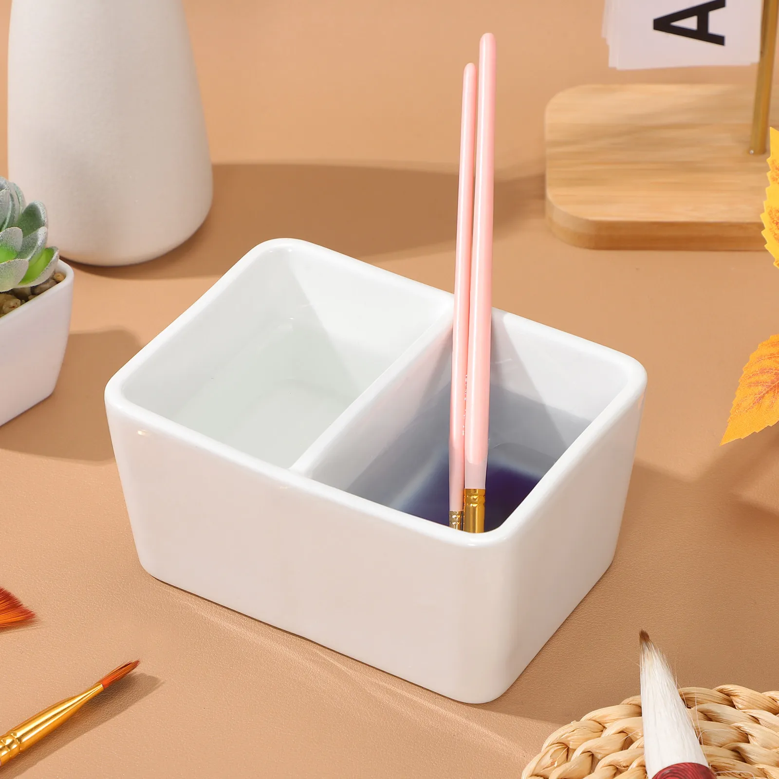 Ceramic Ink Dish Calligraphy Painting Ink Bowl Large Capacity Lightweight Portable Sturdy Wear Resistant Multi Function Inkwell