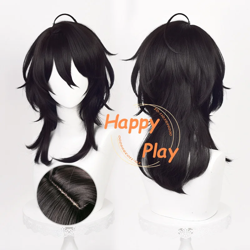 

Synthetic Sakuma Rei Cosplay Wig 45cm Black Wigs Heat Resistant Hair For Sakuma Ritsu Halloween Christmas Role Play Anime Wig