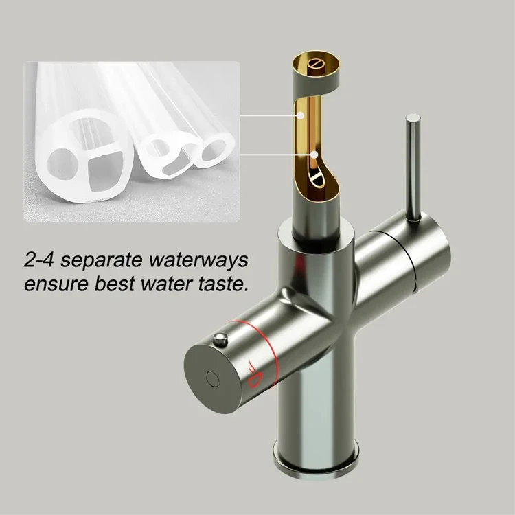 Griferia De Cocina Negra Luxury Instant Hot 360 Degree Rotatable Spray Head Water Tap