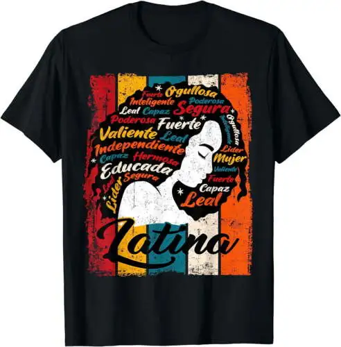 Latina National Hispanic Heritage Month Latino Womens Girls T-Shirt Black