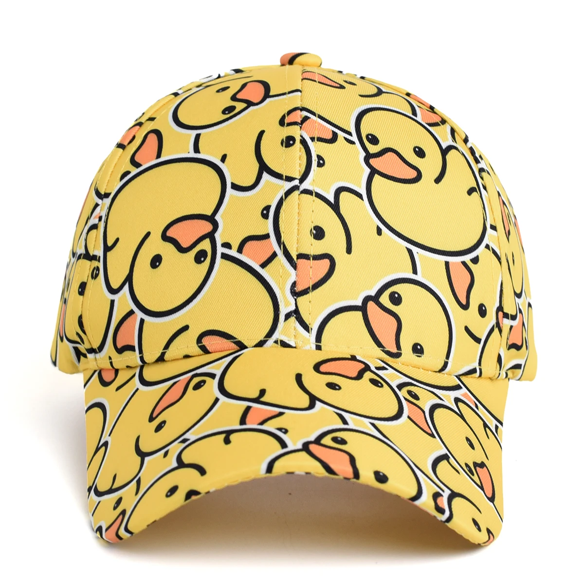 Cartoon Duck Print Baseball Hat Soft Top Hats Tongue Cap Outdoor Travel Beach Unisex Fashion Sun Caps