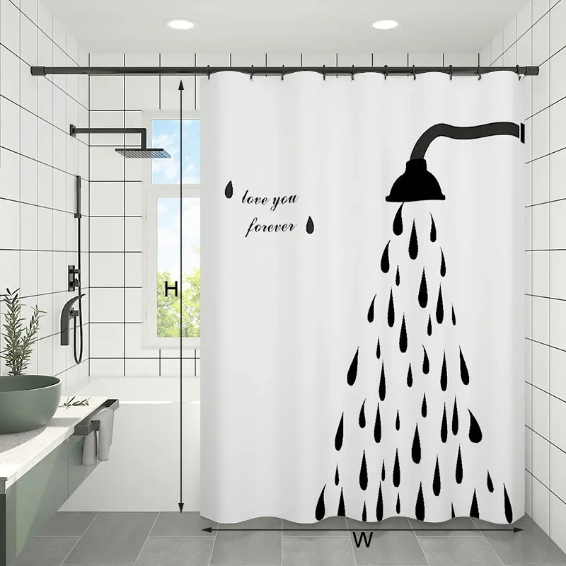 Modern Shower Curtains with Hooks Geometric Bath Curtains For Bathroom Bathtub Waterproof Personality Polyester Cloth Home Decor