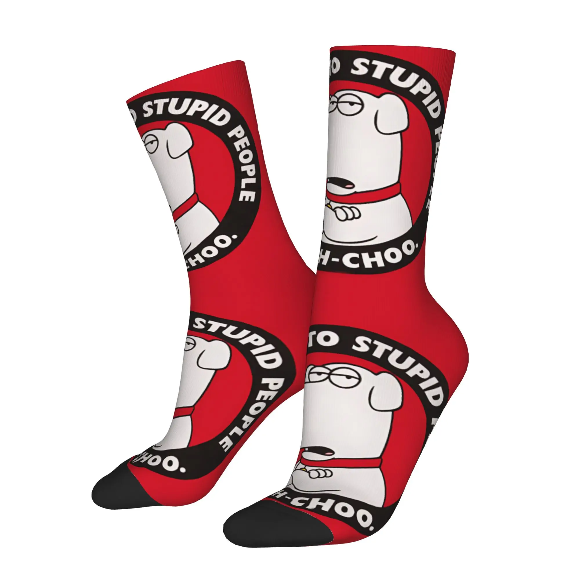 

1 Pair Hip Hop Retro The Pretentious Dog Crazy Men's compression Socks Unisex Stewie Brian Harajuku Pattern Printed Happy Sock