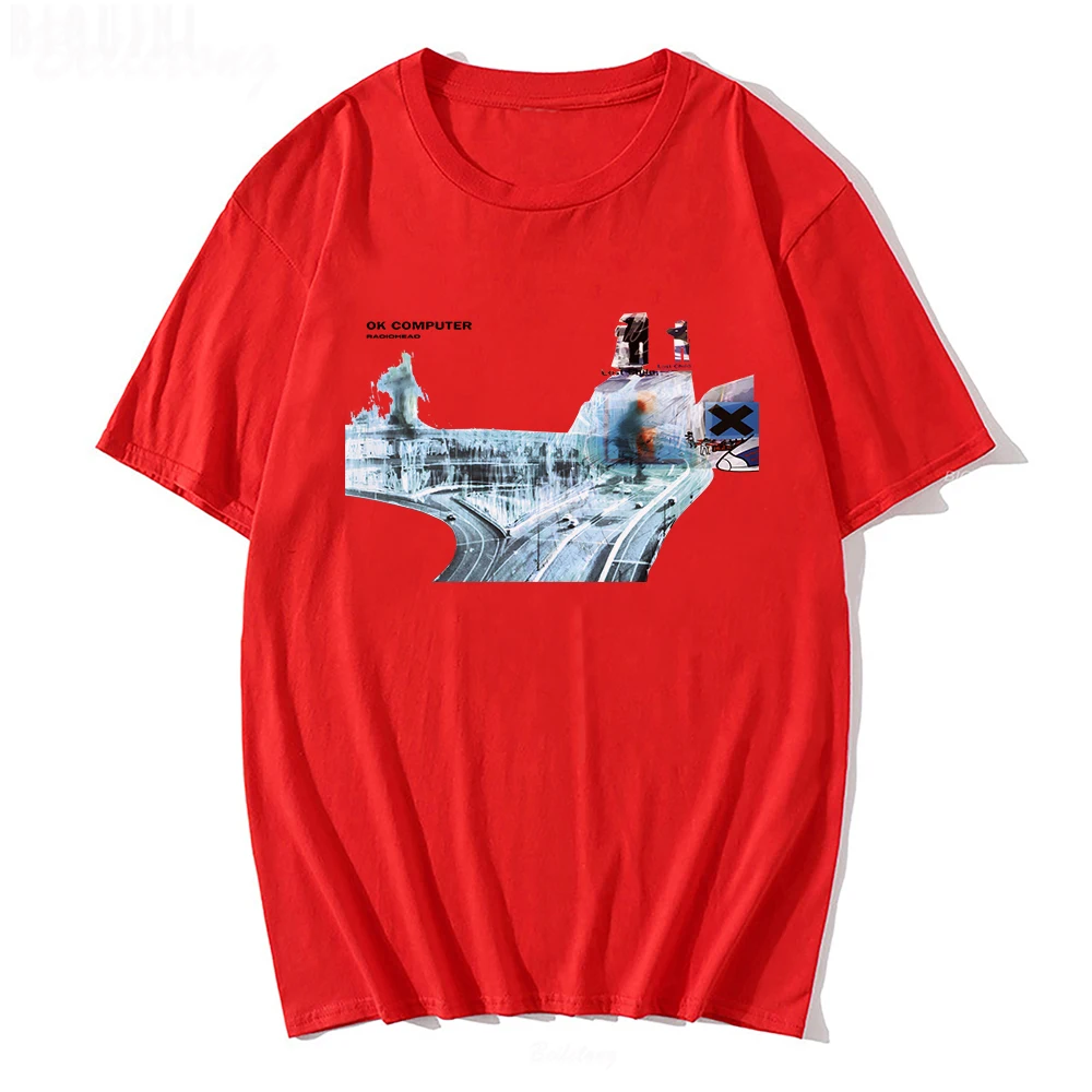 Radiohead T Shirt 2022 Men Hip Hop T Shirt Band Rock Music 100 Cotton Album Tops Streetwear Tees Prints Men/Women Clothing