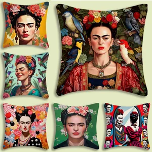 Kissenbezüge Cartoon Art F-Frid K-Kaylo dekoratives Sofa Casa Doppelgesicht kurzes Plüschkissen 8 Hauptverkäufe deckt Frida Kahlo - №7 ab