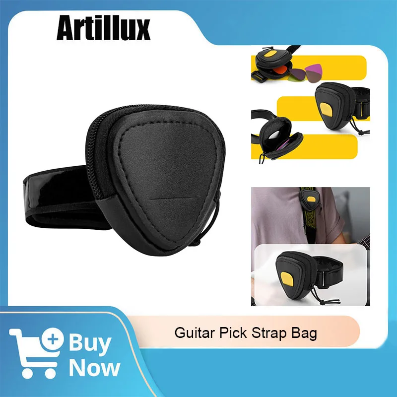 

1Pc Guitar Pick Strap Bag Convenient storage Fashion Storage Bag Portable Guitar Pick Container For Guitar Ukulele Accessories