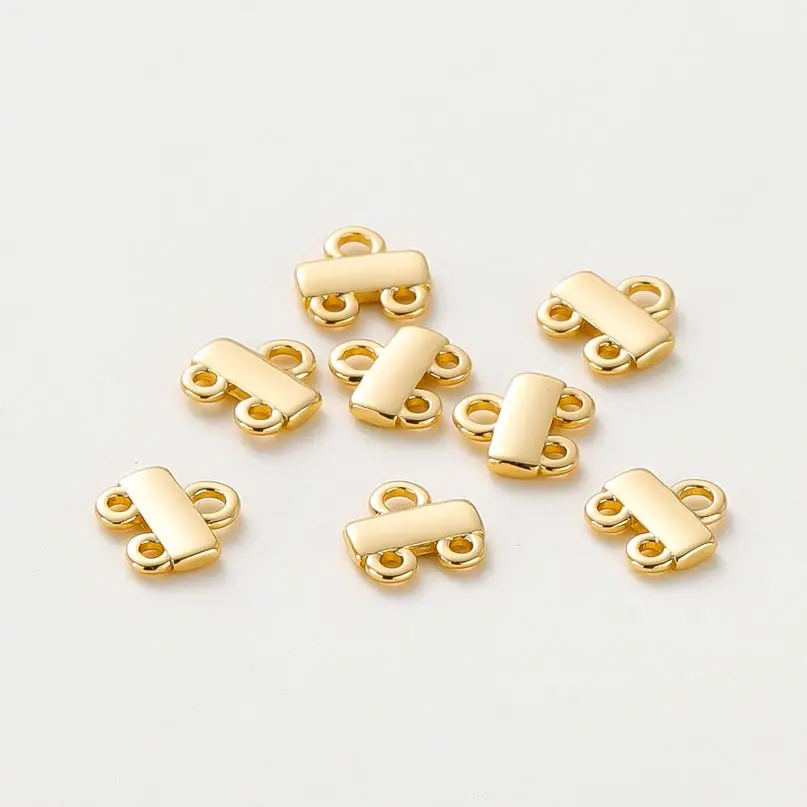 

5pcs/lot 14K 18K Gold Color Plated Earing Necklace Pendants Connectors With Double Side Ring For DIY Jewelry Making Findings