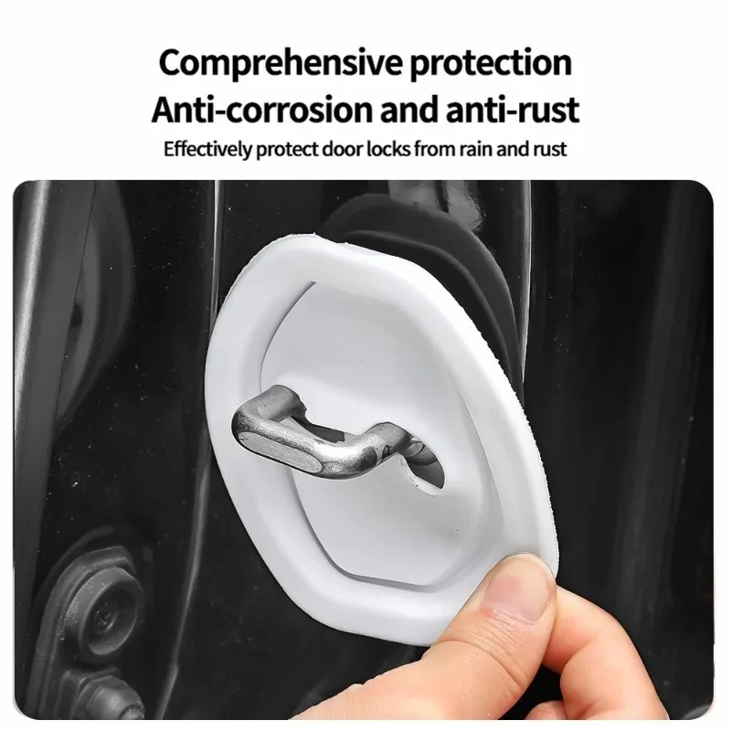 Car Door Lock Protection Pads Door Shock Absorbing Cushion Mats Thicken Anti-collision Stickers Universal Anti Rust Silica Gel