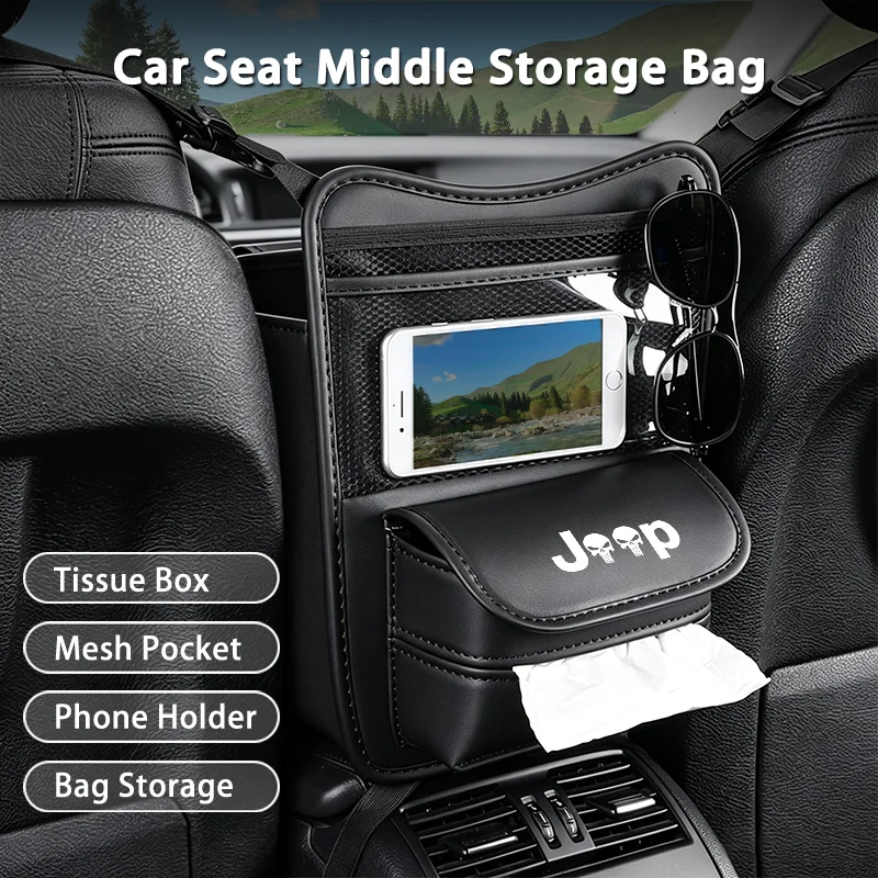 Car Seat Middle Hanger Storage Bag Between Seats Hanging Organizer Bag for Jeep Renegade Avenger Patriot Compass Wrangler Grand