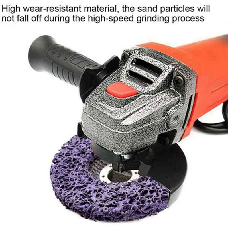 ABWP-125Mm 5Pcs Disc Abrasive Wheel For Cleaning And Removing Paint And Rust (Purple)
