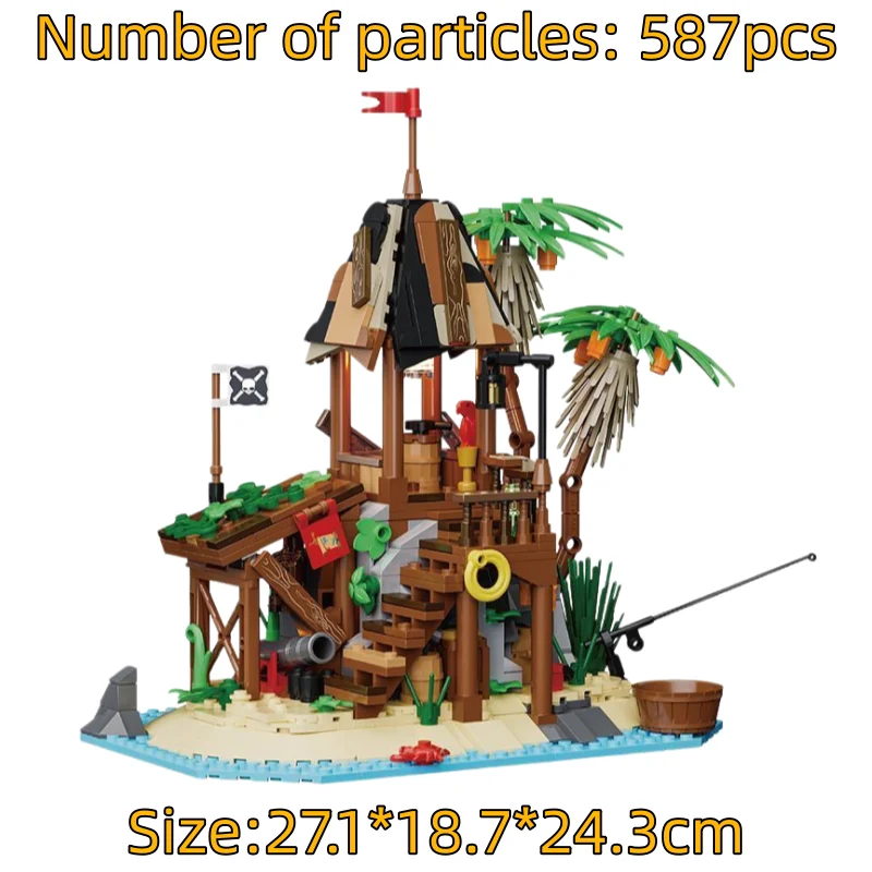 Royal Pirate Series Shipwreck Island Building Blocks Toy Model Table Decoration Birthday Gift