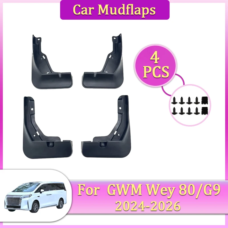

Car Mudguards Parts For GWM Wey 80 G9 Faraday X Super One 2024 2025 2026 Mudflaps Fenders Flare Cover Guard Auto Mud Accessories