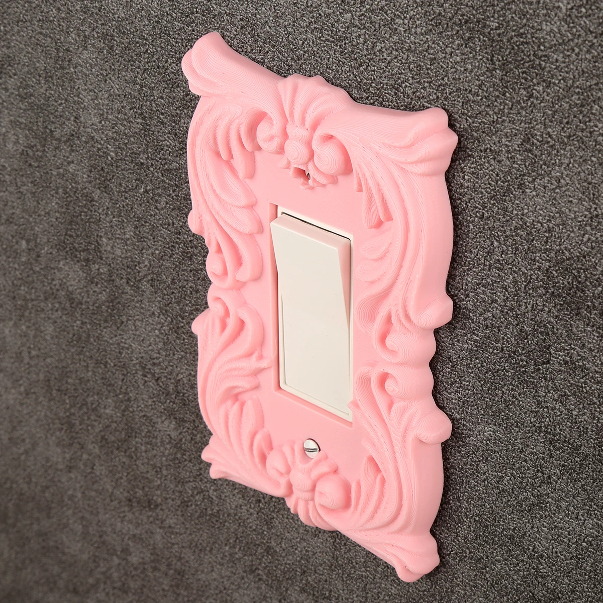 Cross-border European Baroque Pink Carved Outlet Cover, Vintage Relief Wall Socket Decorative Plate