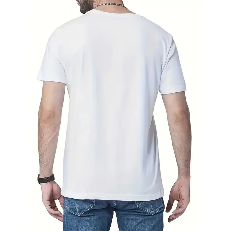 Men's Y2K retro pattern T-shirt - white fish shaped - semi transparent loose T-shirt,suitable for casual wear, daily street wear
