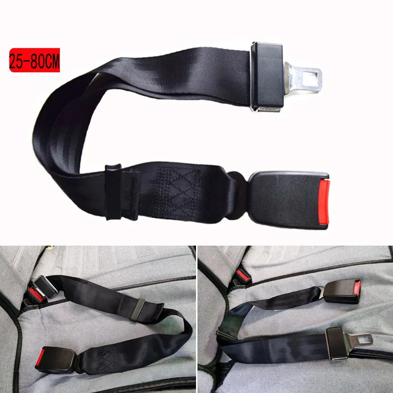 Car Vehicle Seat Belt Extension Extender Strap Safety Belt Buckle 25-80cm Adjustable Car Interior Accessories
