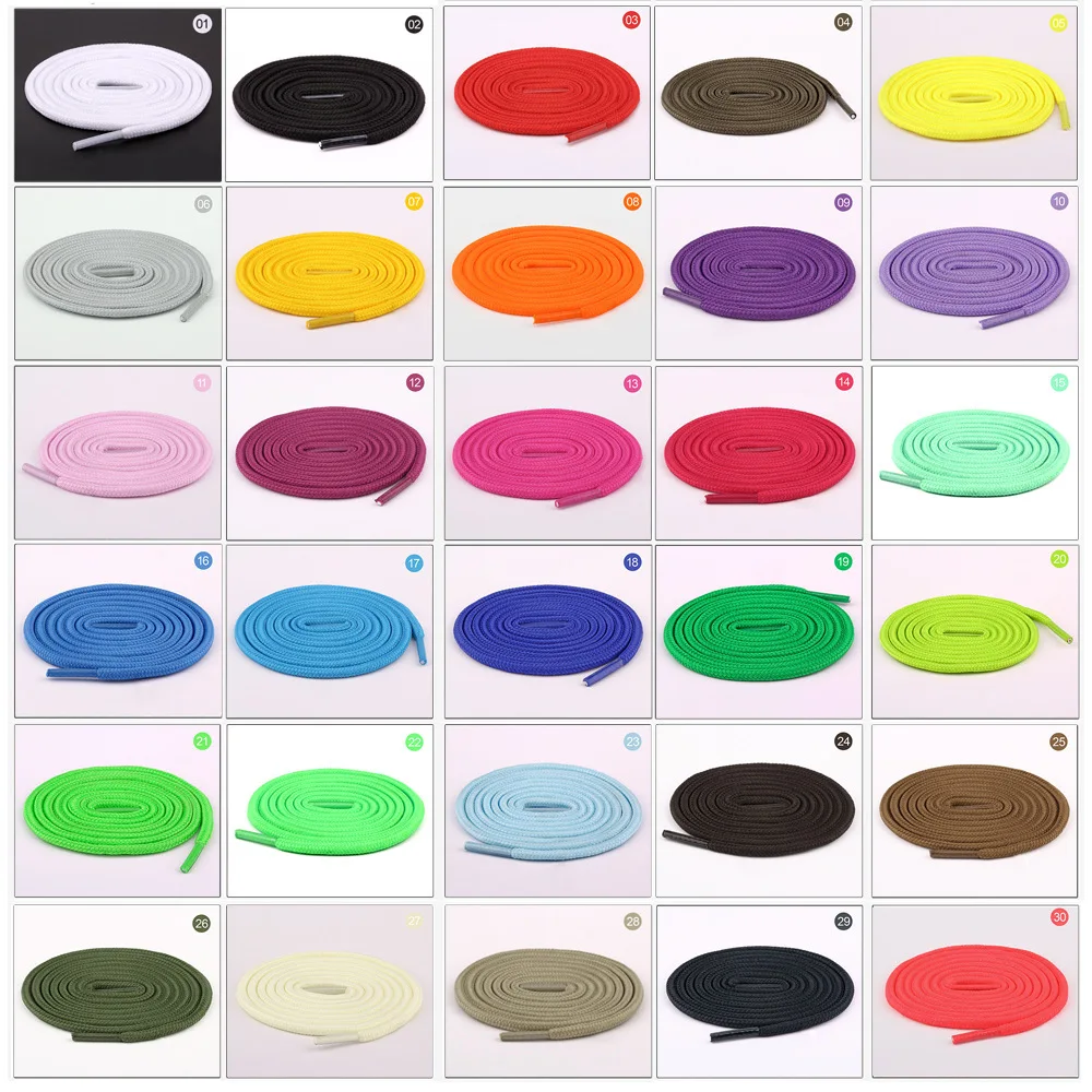4mm Round Polyester Shoelaces For Athletic Sneakers Durable Shoe Strings Multi Color Replacement Cord For Daily Sports