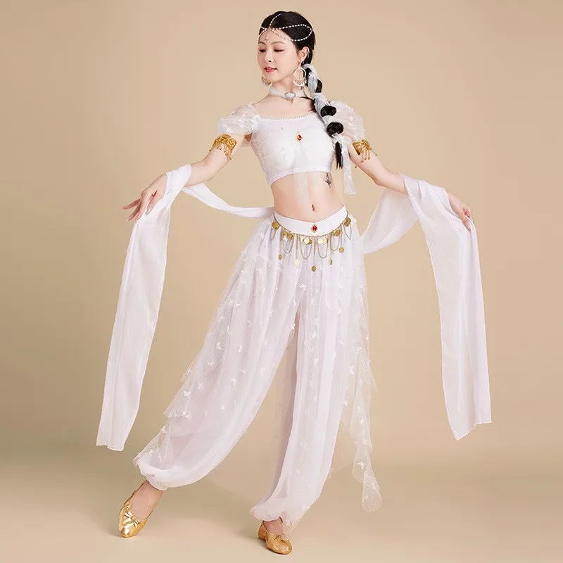 Belly dance set jasmine flower Indian dance performance costume female Dunhuang Feitian Western Regions style Belly dance