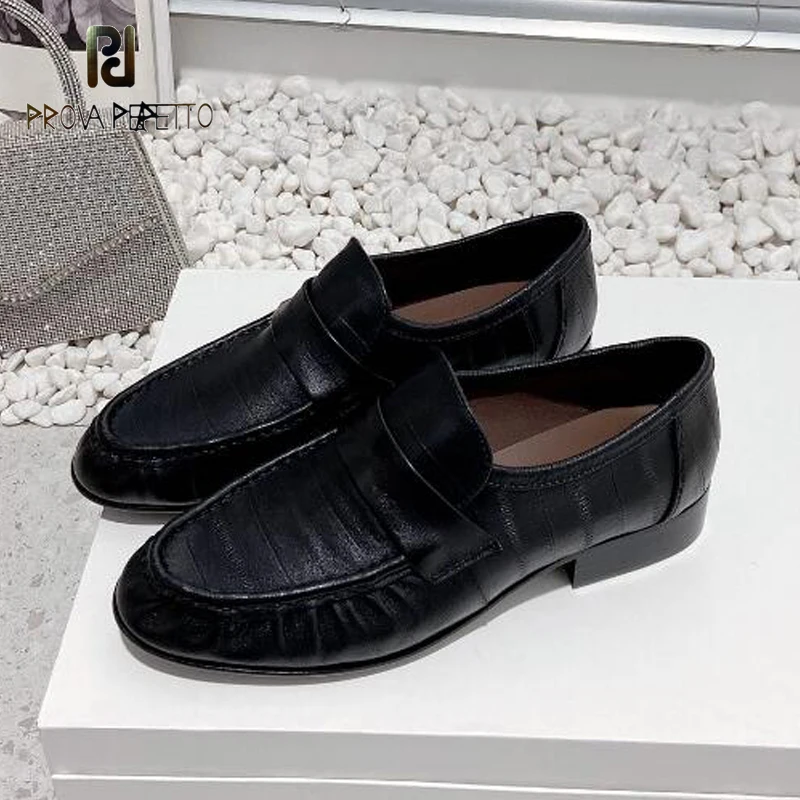 

Female Sheepskin Leather Loafers Shoes Slip on Deep Mouth Daily Leisure Comfortable All Match Sapatos Mujer Black Beige Shoe