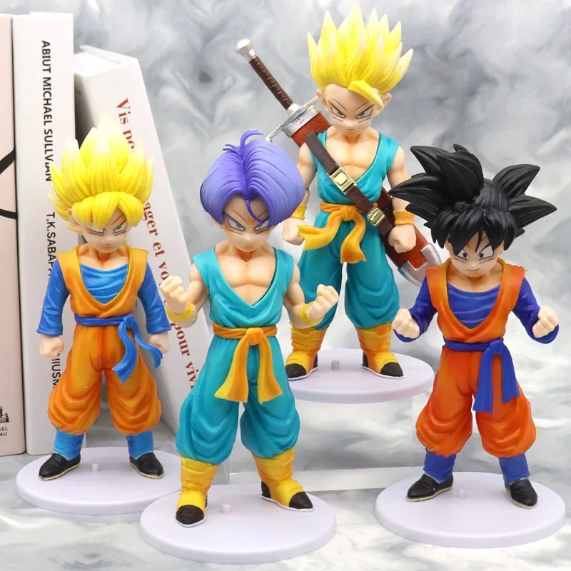 Dragon Ball anime Torankusu Goten Super Saiyan action figure cute cake ornament figurine Collection Model toys birthday kid gift