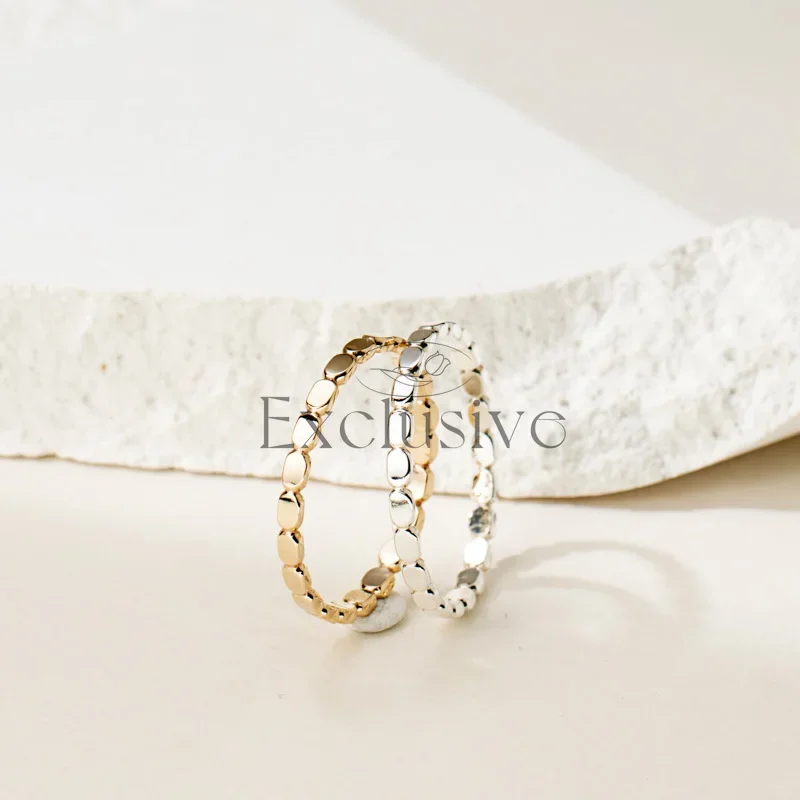 14K gold-wrapped simple square ring, female European, American cold wind niche high-end tail ring