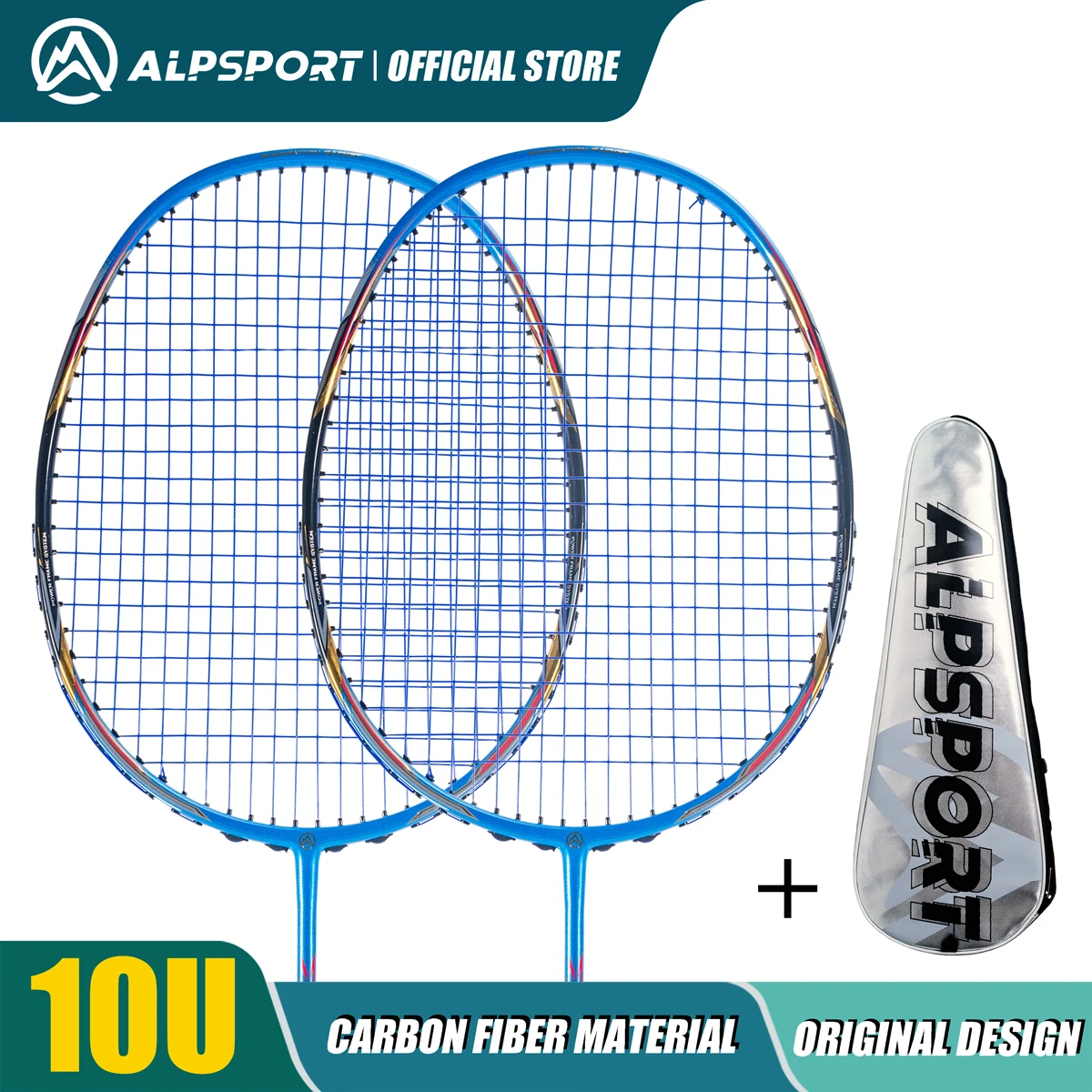 ALPSPORT AIR 10U  Ultralekki 52g T800 Rakieta do badmintona Szybkie odbicie  Importowana Maksymalnie 28 funtów 100% Pro Carbon Fibre + Rakieta tytanowa Dla średnio zaawansowanych i zaawansowanych