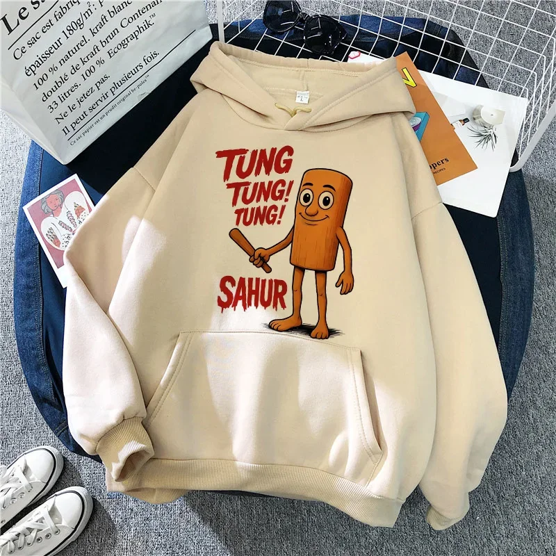 Tralalero Tralala Tung Tung Sahur Sweatshirt Gothic Fun Brainrot Italienisches Y2k-Sweatshirt Lässiger Herren-Hoodie