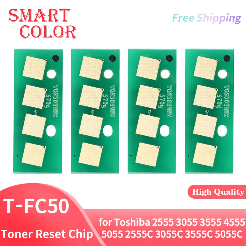 4PCS T-FC50 TFC50 Toner Reset Chip for Toshiba E-studio 2555 3055 3555 4555 5055 2555C 3055C 3555C 5055C Copier Cartridge Chips