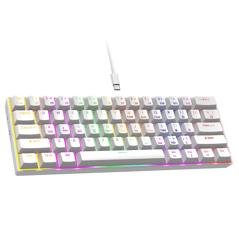 

Blue Switch Mechanical Keyboard Blue Switch 61 Keys Wired Backlit Gaming