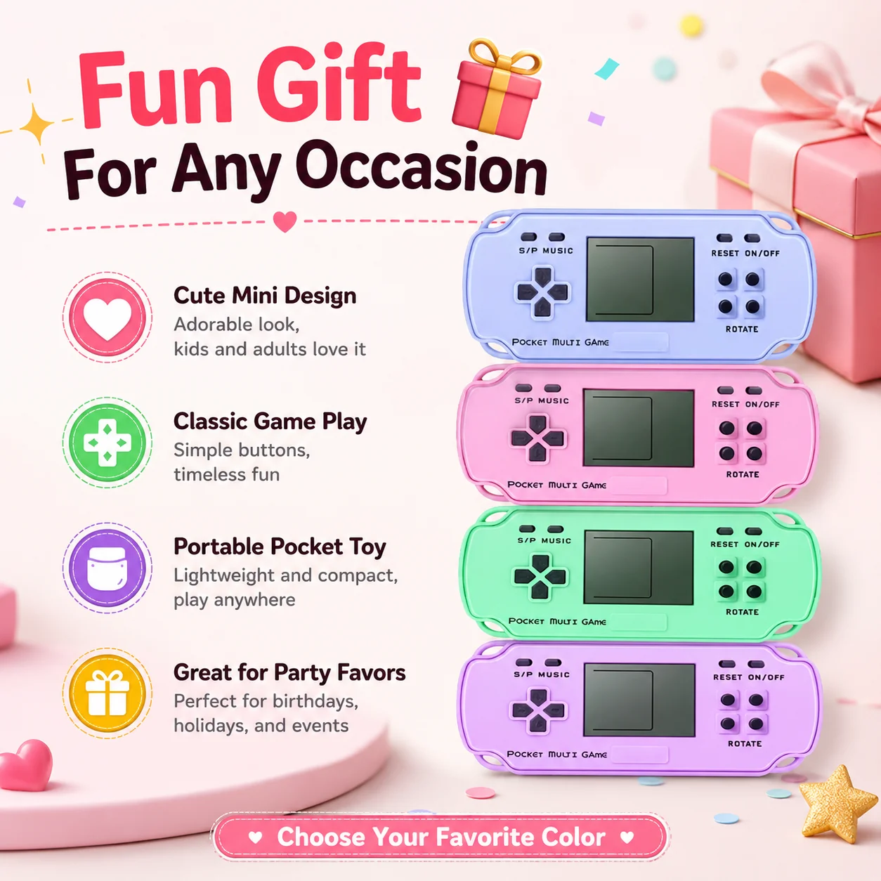 1/2/3PCS Christmas Classic Brick Game Console Pocket Handheld Gaming Device Holiday Gift