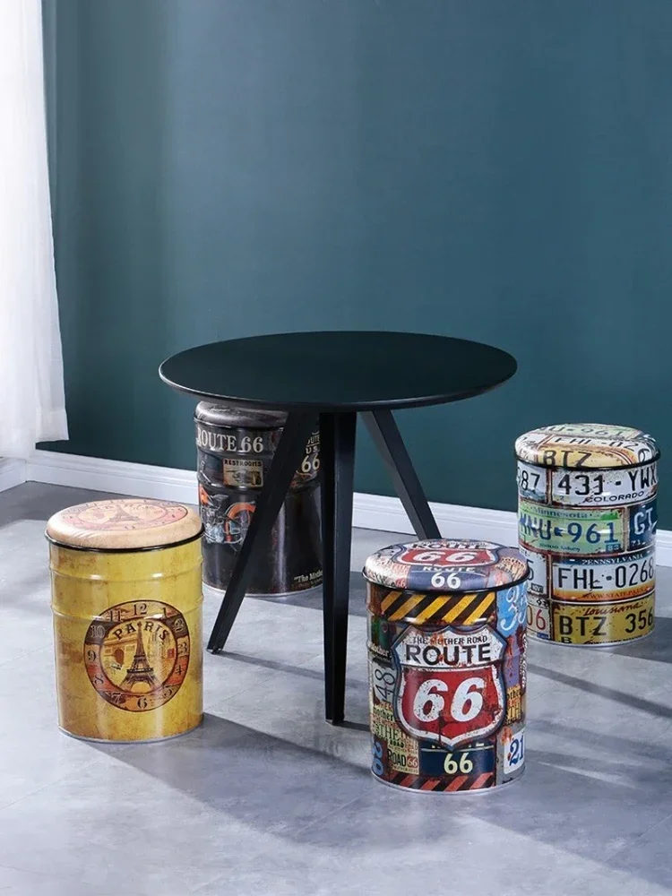 Tabouret de Rangement de Grande Capacité, Solide, Durable, Comptoir de Bar, en Fer, Créatif