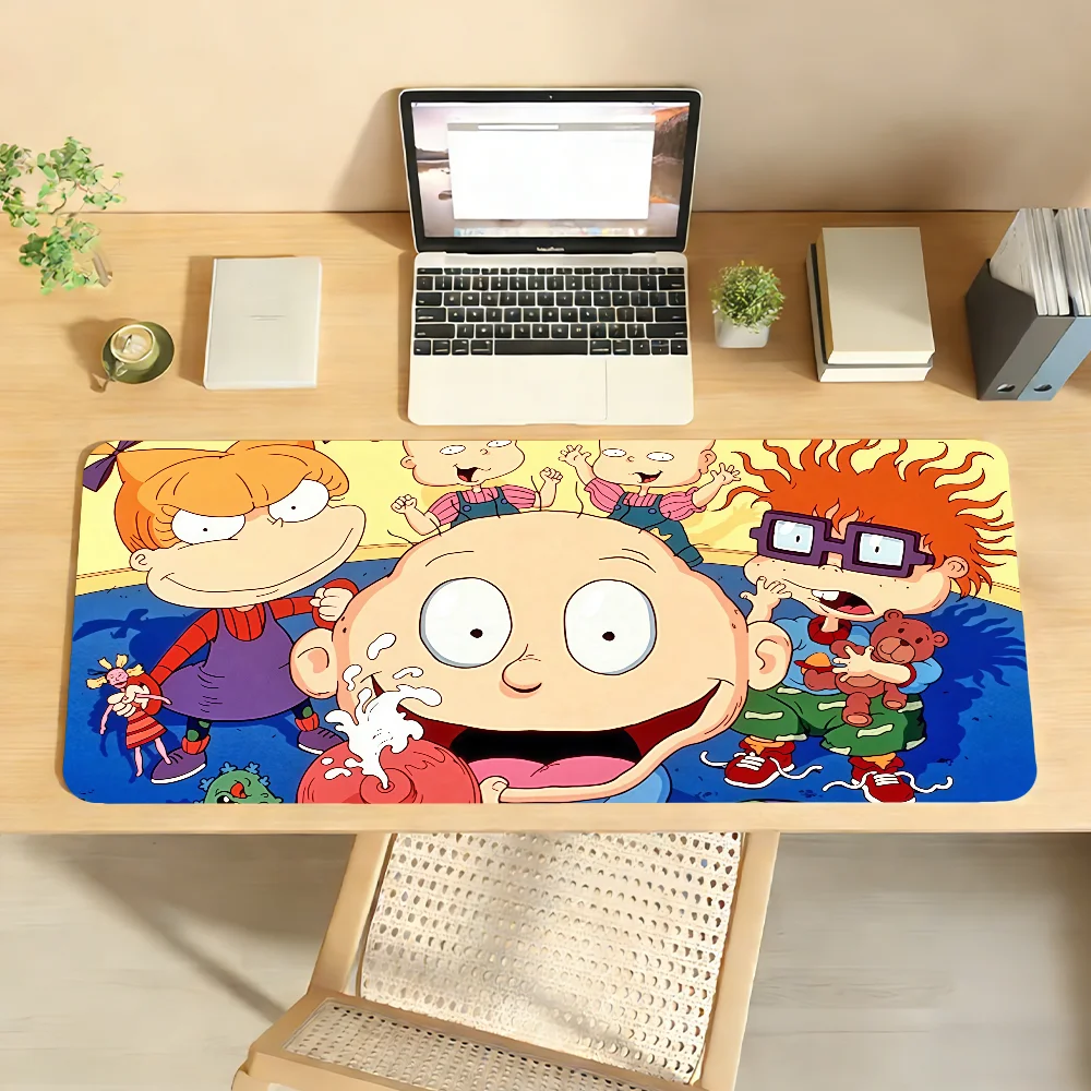 Cartoon R-Rugrats Mauspad, rutschfeste Schreibtischunterlage, PC-Laptop-Zubehör, Gummi, Büro-Tastatur, groß, Gamer-Dekoration