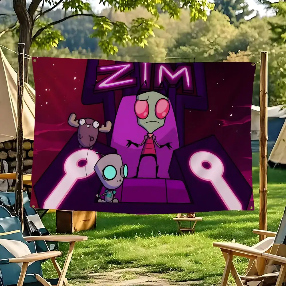 I-Invader Zim Flags Flags for Room, Bedroom, Home, Outdoor, Wall Hanging, Concert Print, Art Banner