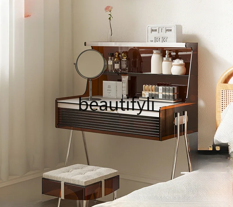 

Acrylic bedroom dresser medieval light luxury makeup table modern simplicity