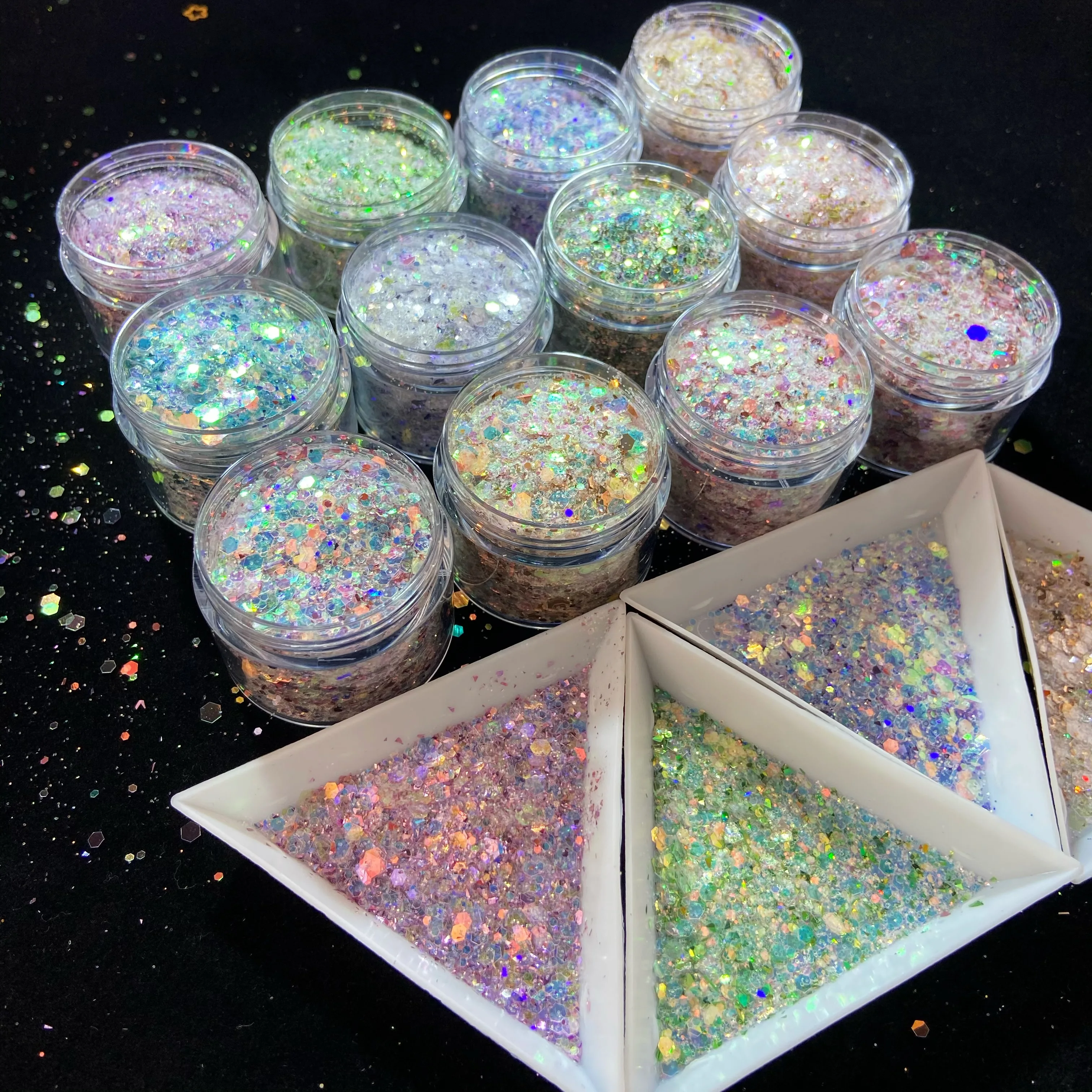 50G Nail Mermaid Glitter Flakes Sparkly 3D Hexagon Colorful Sequins Spangles Polish Manicure Nails Art Decorations