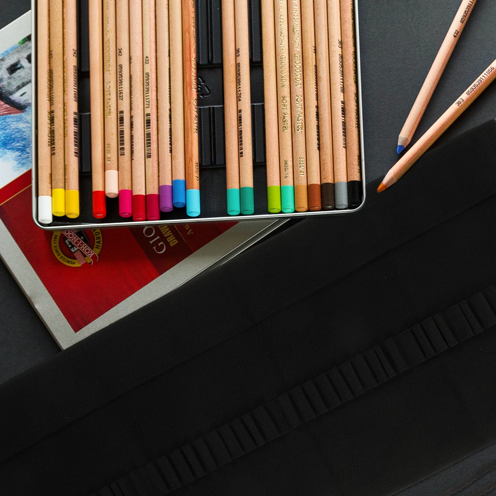 

Pencil Roll Up Case Canvas Pencil Organizer Roll Wrap Pouch Premium Material Durable Practical Easy Access Storage