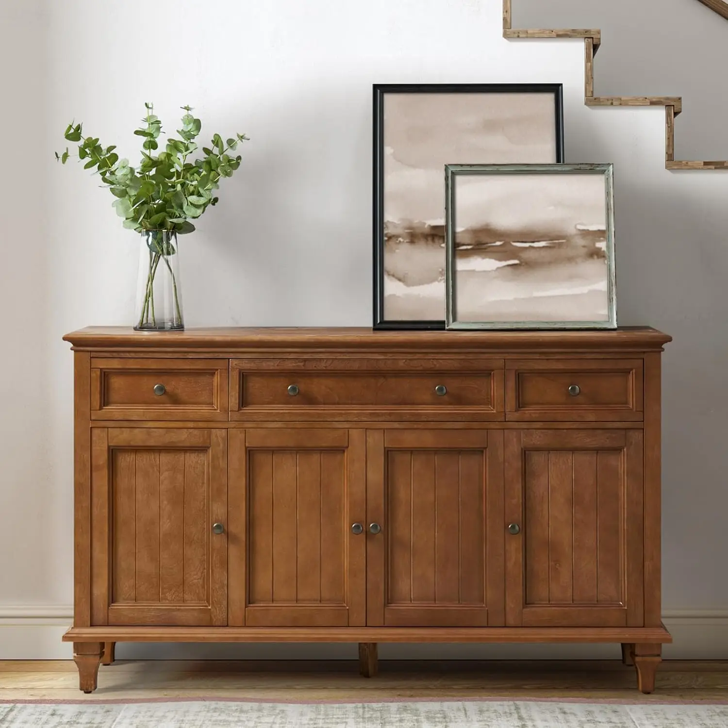 Hulala Home Sideboard Storage Cabinet, Farmhouse Sideboard, Traditional 58'' Sideboard With Storage, Sideboard With Chic