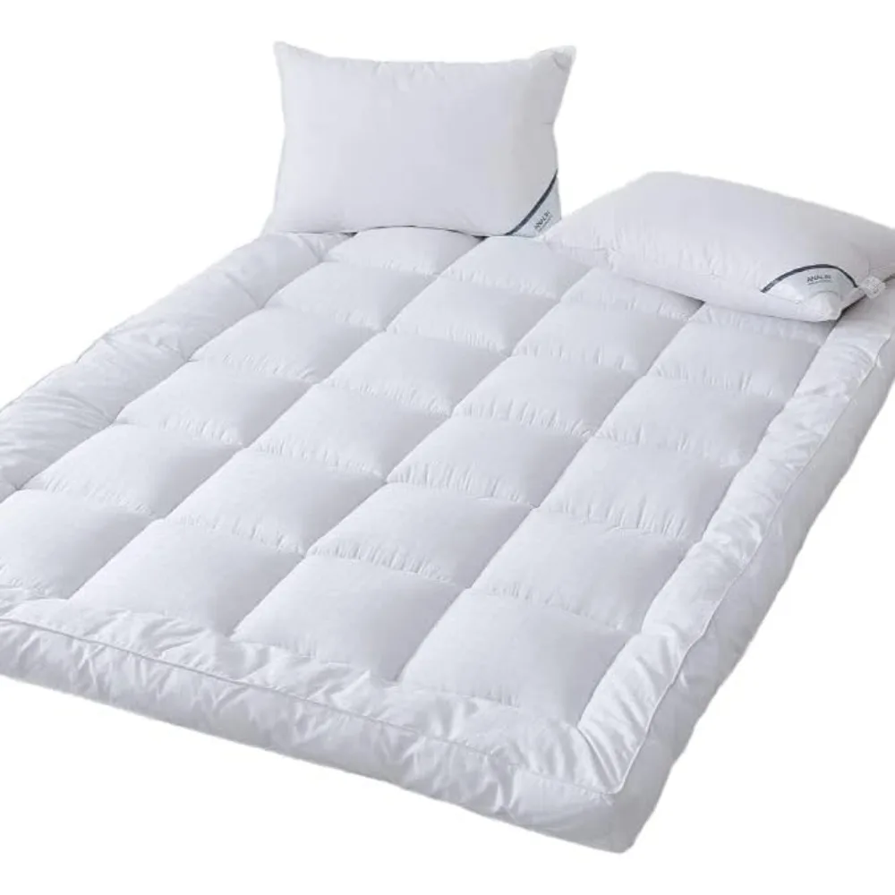 Extra Thick Mattress Topper Queen Bed Size.Breathable Cooling Mattress Pad Cover.100% Cotton Pillow Top Quilted Mattress Protect