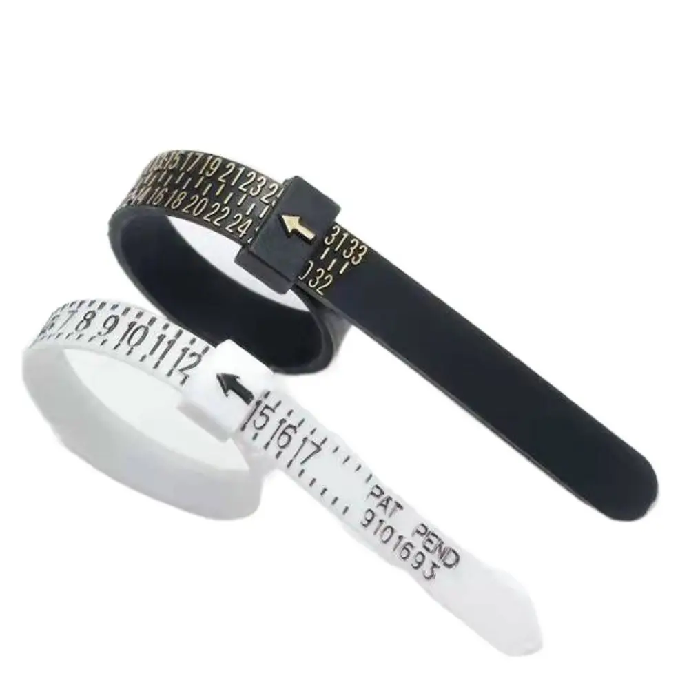 Accurate Measurement Ring Measuring Tape Easy Operation Black/White Ring Measuring Band UK/US/EU/HK/Korean/Japanese Size