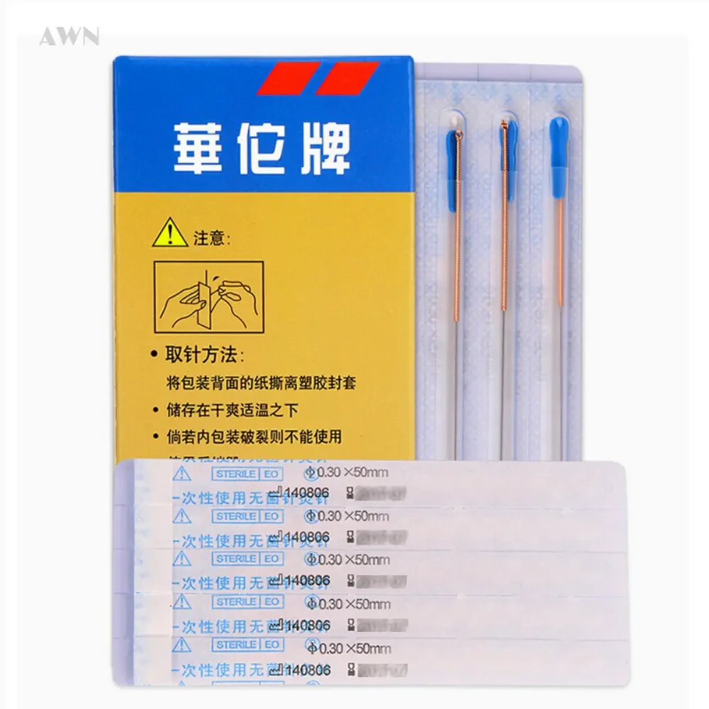 

5Box Copper Handle Tube Needles Hwato Acupuncture Needle High Quality Aseptic Single Use Body Point Stimulation ZhenJiu