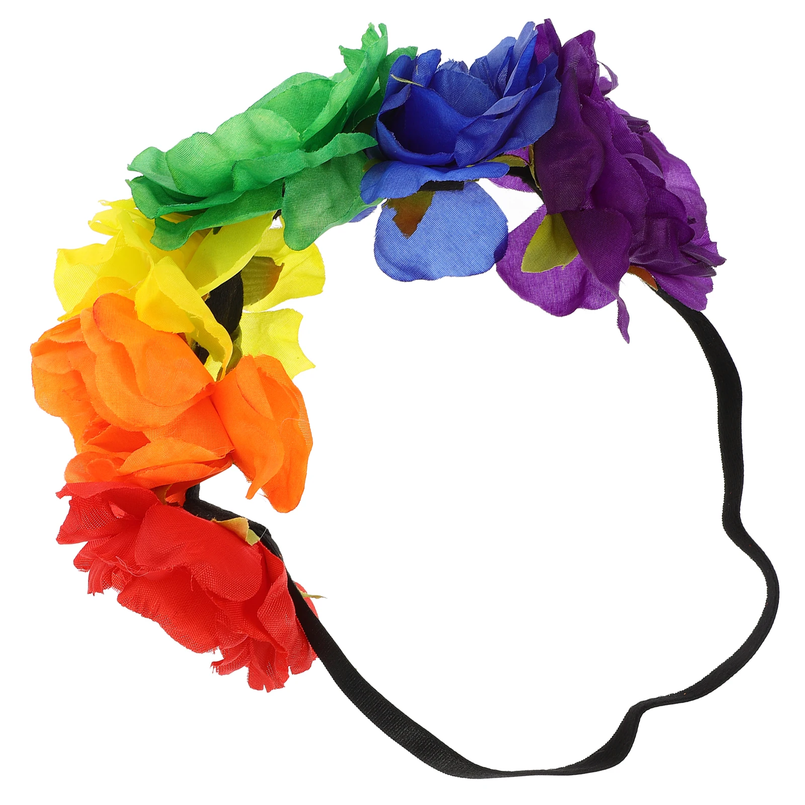 

1pc Rainbow Flower Pride Decorative Headbands for Women Girls Floral Rainbow Hair Accessories Floral Headband Thin Cloth