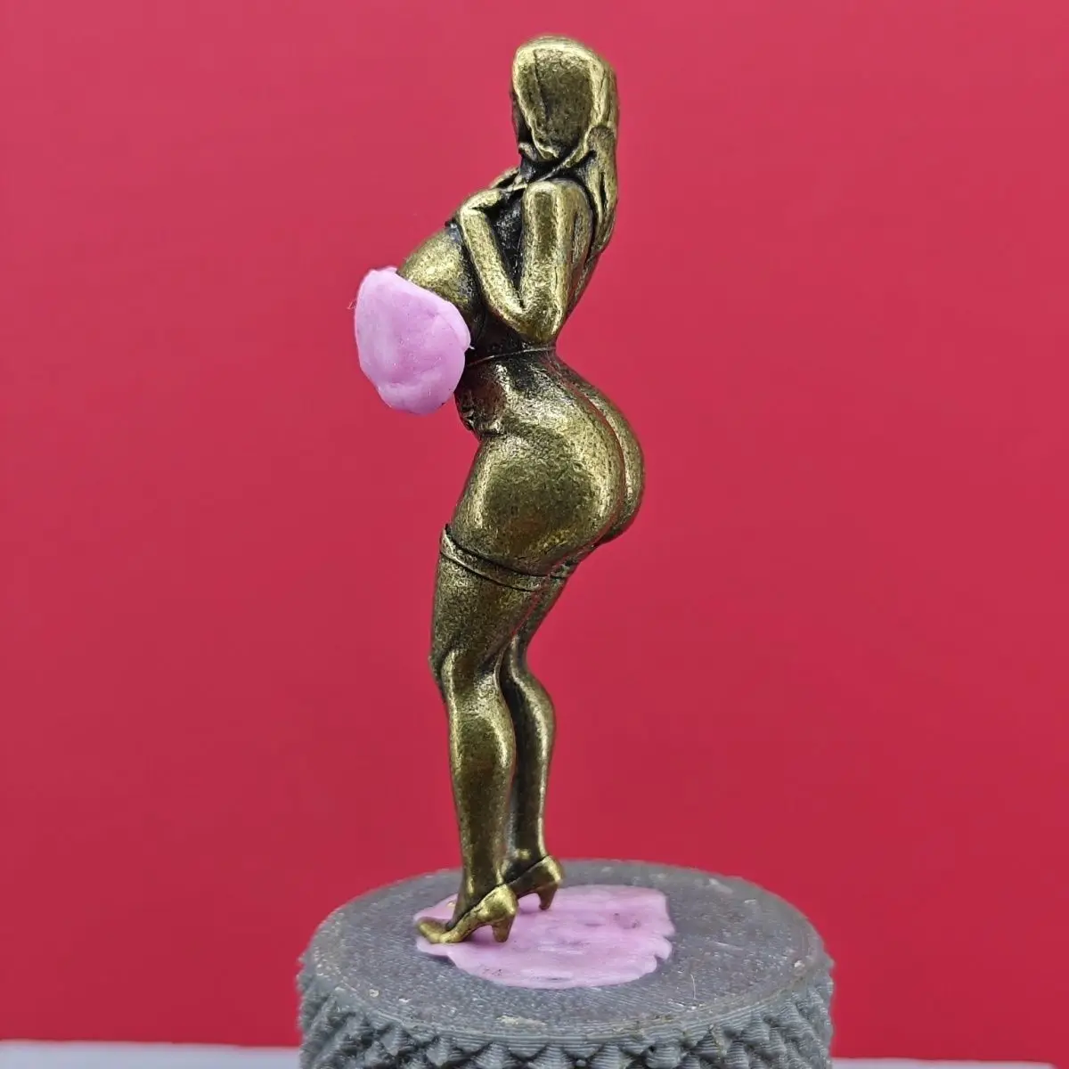 Brass Bishoujo Figure Model Ornament Plump Girl Desktop Decoration Handheld Fidget Home Decor Gift for Collectors
