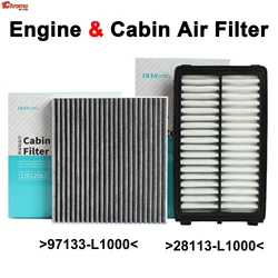 Car Engine & Cabin Pollen Air Filter Set For Hyundai Tucson Sonata Santa Fe Kia K5 Sportage Sorento 2.5L 28113-L1000 97133-L1000