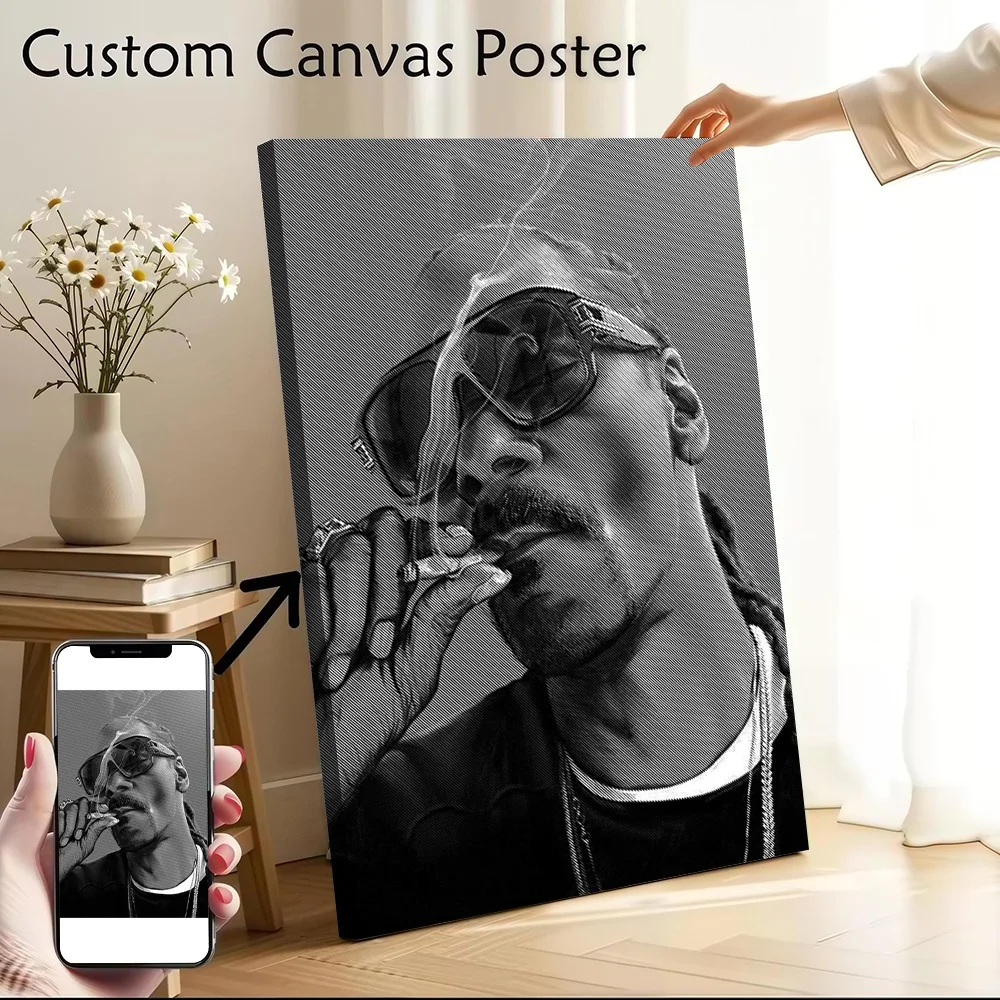 Snoop Dogg Printed Canvas Wall Art Customizable Paintings Poster Perfect Gift for Home Decor Living Room Decoration Bedroom the